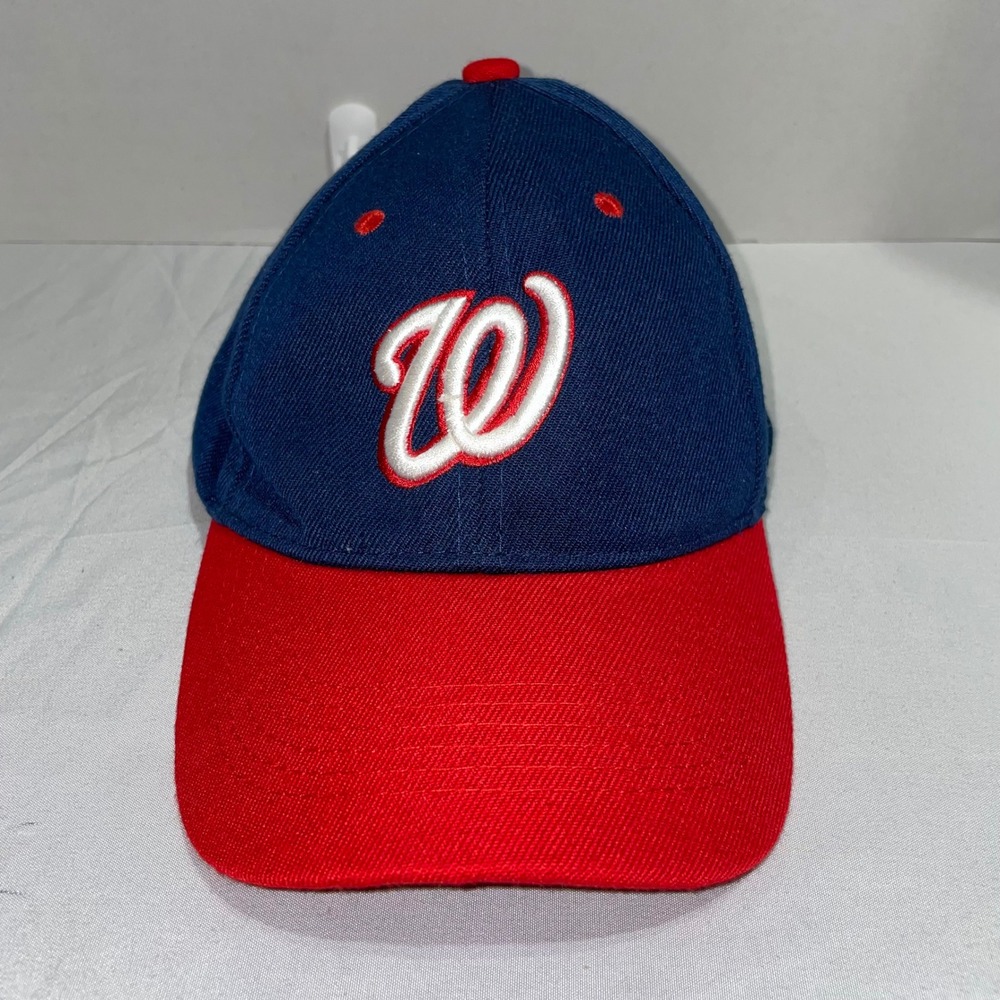 Washington Nationals MLB Baseball Cap Navy Blue Red Adjustable Hat Curly W Logo